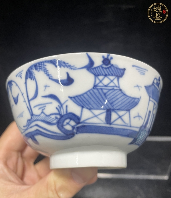 古玩陶瓷青花山水紋杯真品鑒賞圖