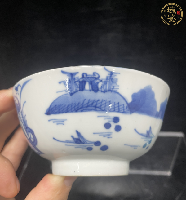 古玩陶瓷青花山水紋杯真品鑒賞圖