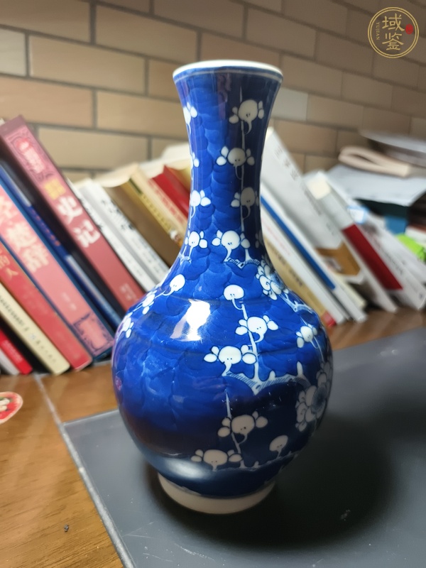 古玩陶瓷光緒青花冰梅賞瓶真品鑒賞圖