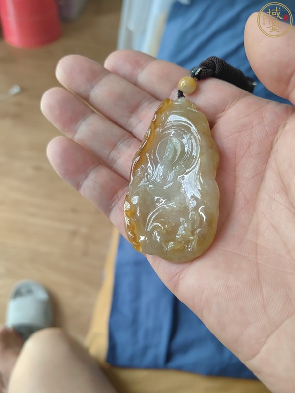 古玩玉器天然翡翠觀音掛件拍賣，當前價格5000元