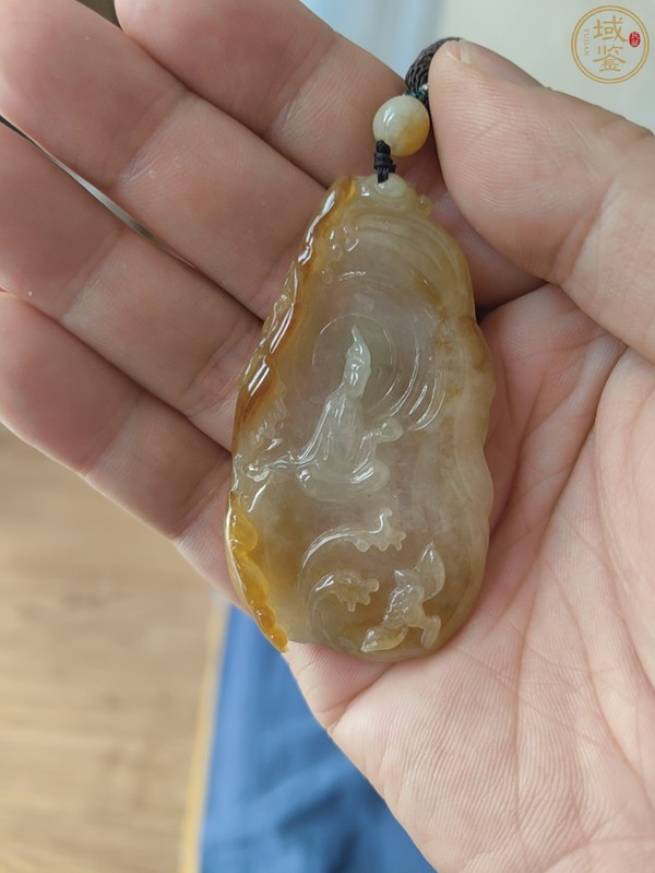 古玩玉器天然翡翠觀音掛件拍賣，當前價格5000元