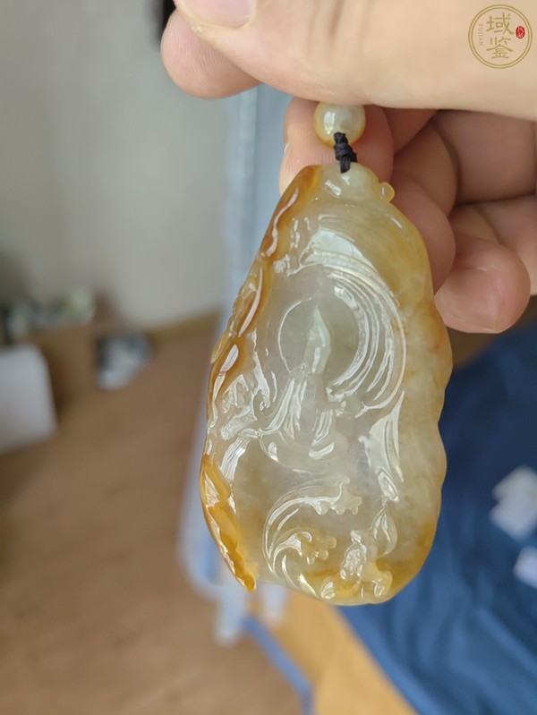 古玩玉器天然翡翠觀音掛件拍賣，當前價格5000元