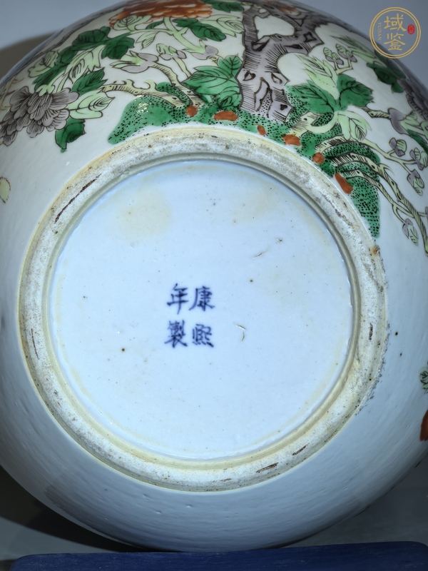 古玩陶瓷花鳥(niǎo)紋五彩缸真品鑒賞圖