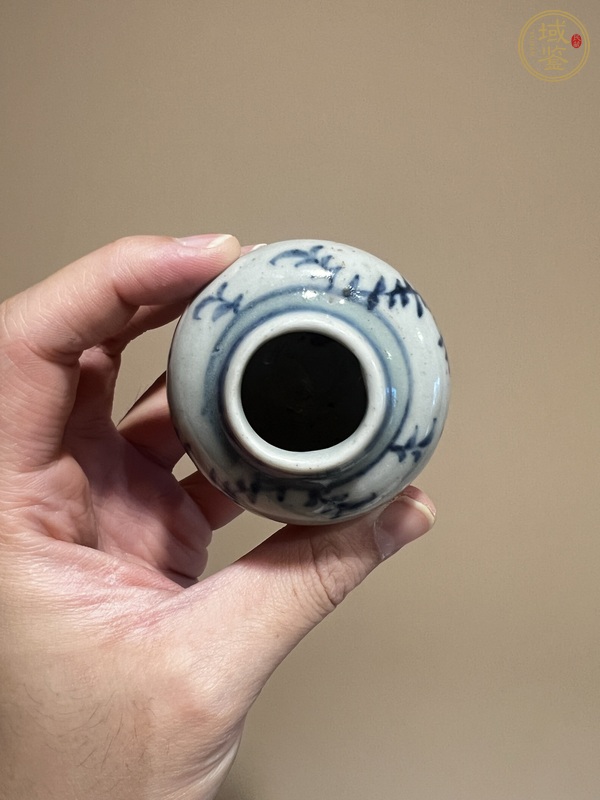 古玩陶瓷青花花卉紋蓋罐真品鑒賞圖