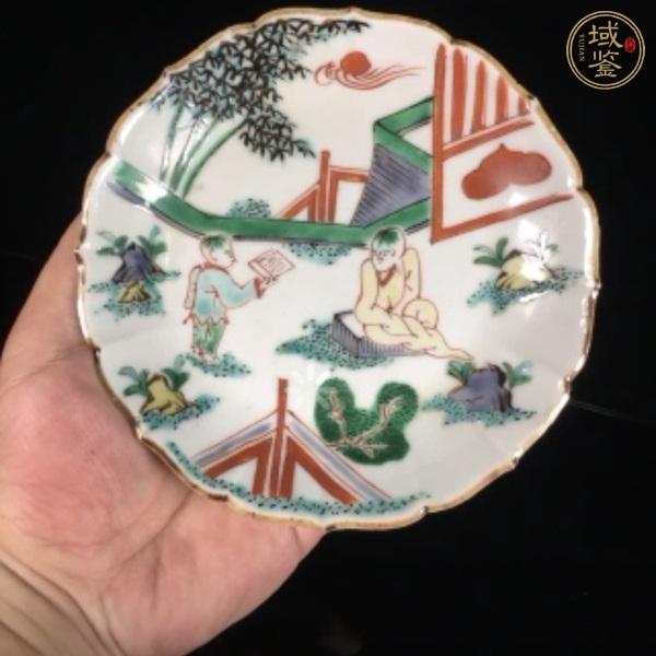 古玩陶瓷人物紋五彩盤真品鑒賞圖