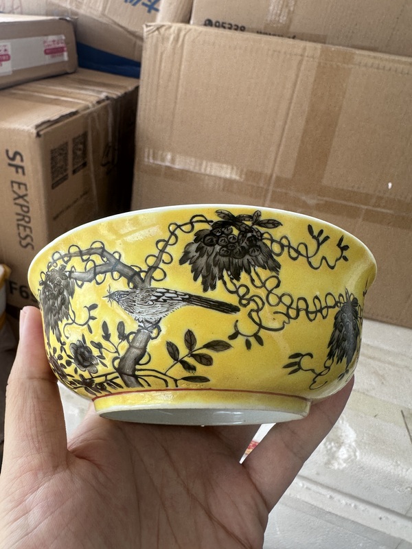 古玩陶瓷大雅齋風格花鳥紋墩式碗拍賣,當前價格2000元