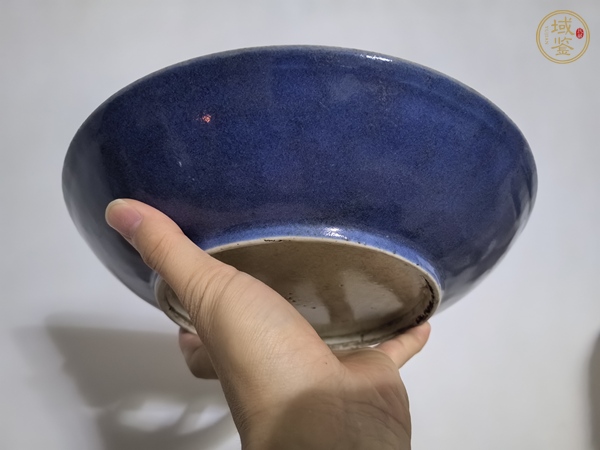 古玩陶瓷藍(lán)釉盤真品鑒賞圖