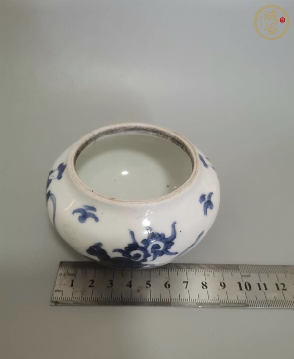 古玩陶瓷青花馴獸圖水盂，模糊，偏老真品鑒賞圖