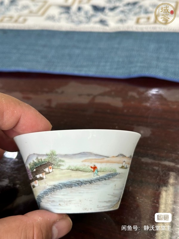 古玩陶瓷粉彩馬蹄杯真品鑒賞圖