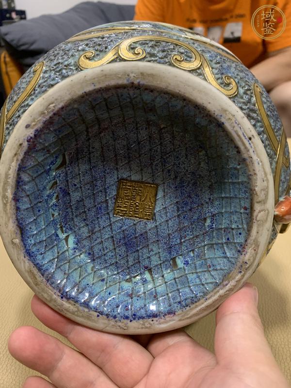 古玩陶瓷山水紋尊真品鑒賞圖
