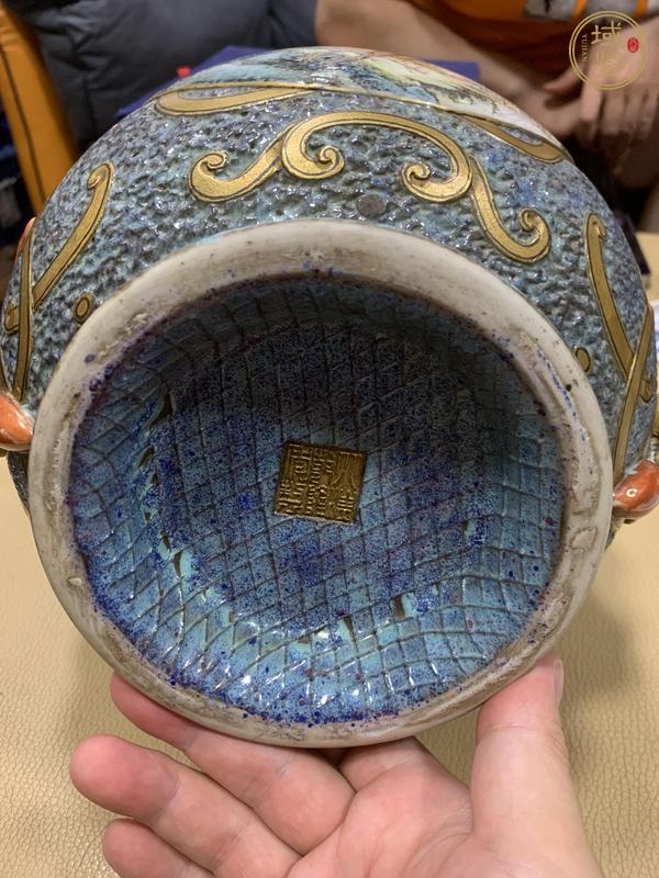 古玩陶瓷山水紋尊真品鑒賞圖