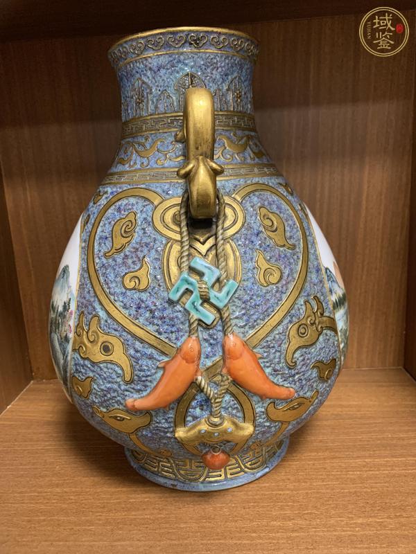 古玩陶瓷山水紋尊真品鑒賞圖