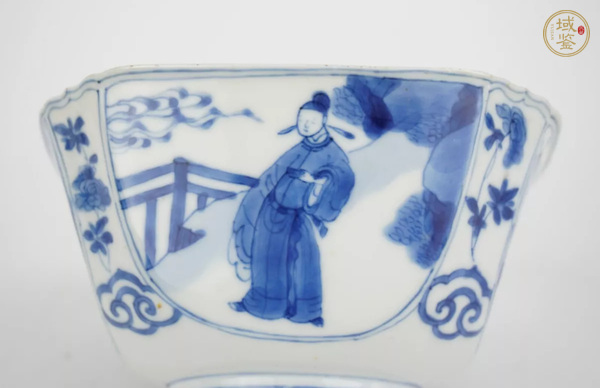 古玩陶瓷人物紋青花碗真品鑒賞圖