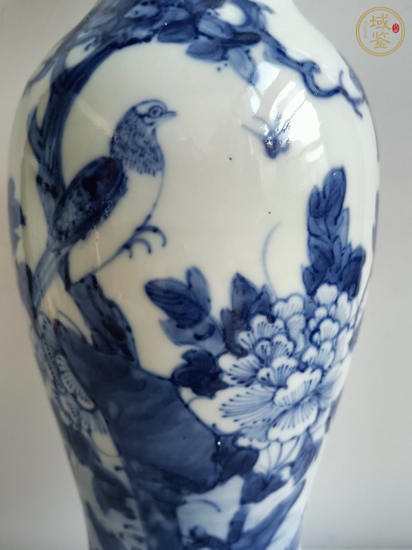 古玩陶瓷青花花鳥花卉紋觀音瓶真品鑒賞圖