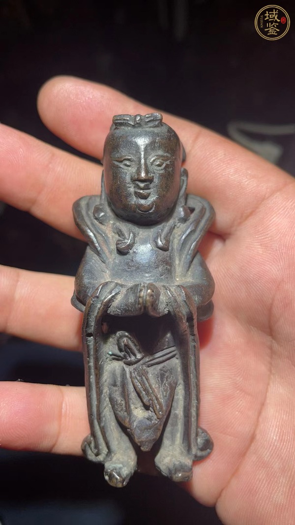 古玩銅器童子真品鑒賞圖