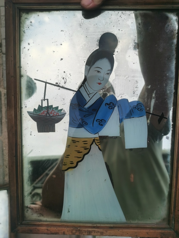 古玩字畫彩繪玻璃畫拍賣,當(dāng)前價(jià)格880元