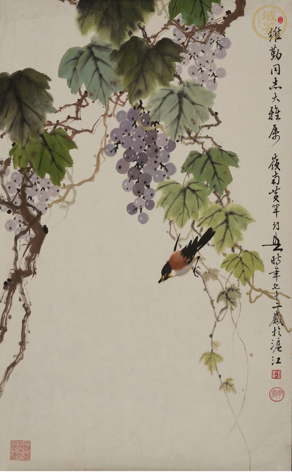 古玩字畫黃幻吾花鳥真品鑒賞圖