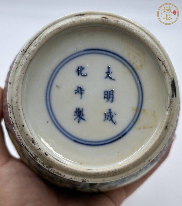 古玩陶瓷粉彩麒麟花卉紋蒜頭瓶真品鑒賞圖