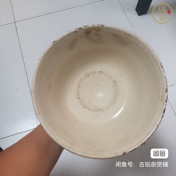 古玩陶瓷白地黑花敞口碗真品鑒賞圖