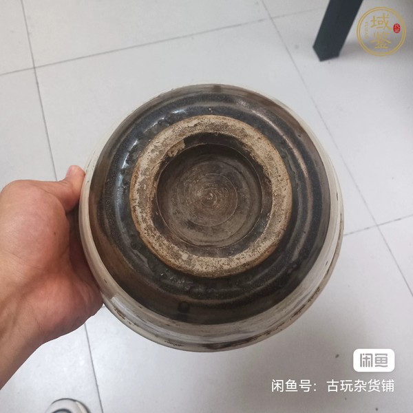 古玩陶瓷白地黑花敞口碗真品鑒賞圖