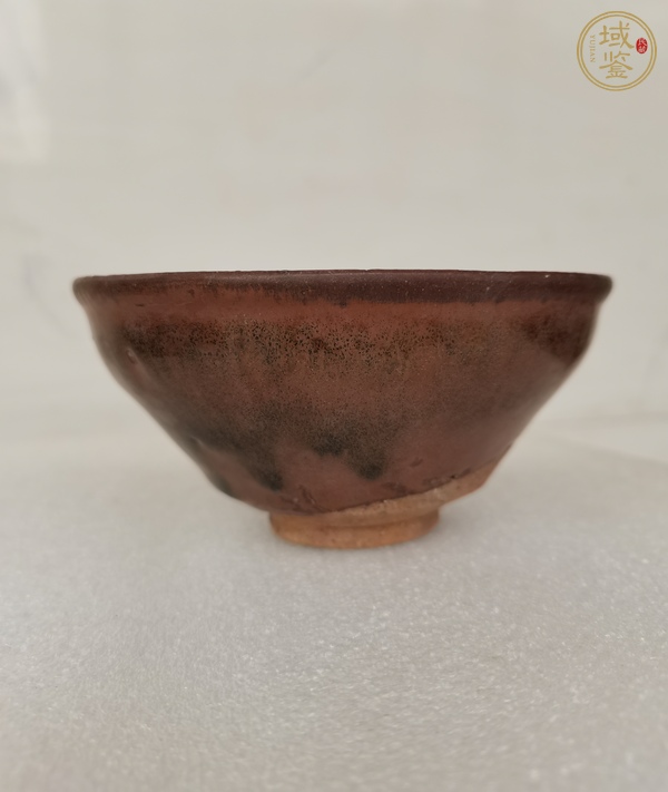 古玩陶瓷建窯柿紅釉茶盞真品鑒賞圖