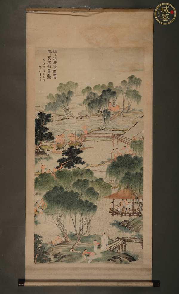 古玩字畫舊仿李士達(dá)山水人物真品鑒賞圖