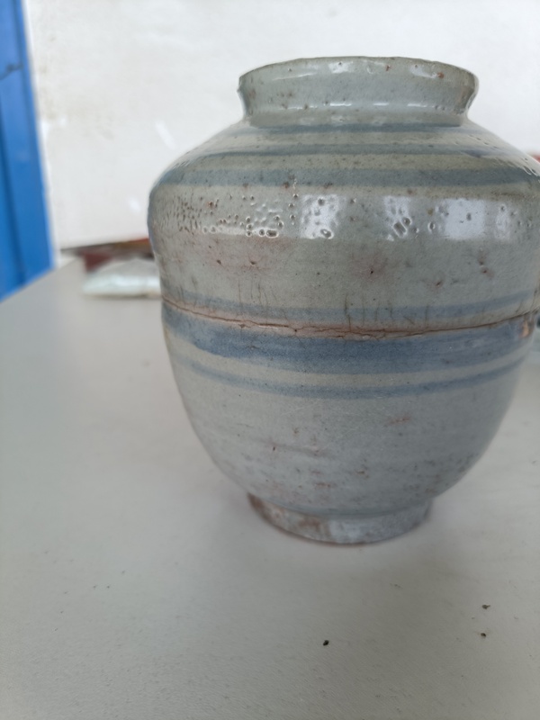 古玩陶瓷明晚.青花線條紋蓋罐拍賣,當(dāng)前價(jià)格198元