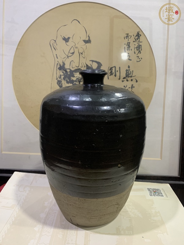 古玩陶瓷耀州窯黑釉梅瓶真品鑒賞圖