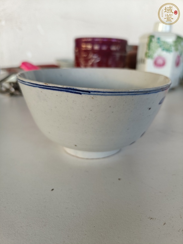 古玩陶瓷青花三星高照?qǐng)D茶碗真品鑒賞圖