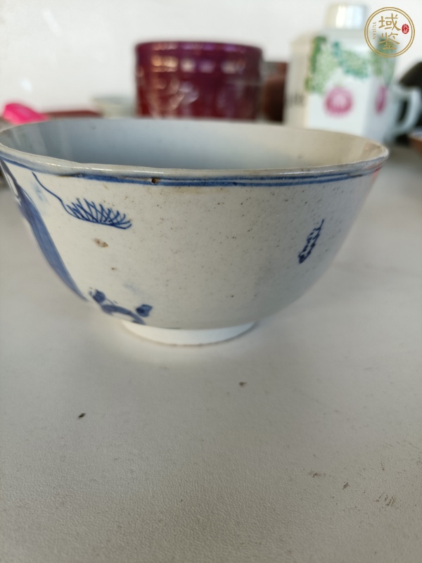 古玩陶瓷青花三星高照?qǐng)D茶碗真品鑒賞圖