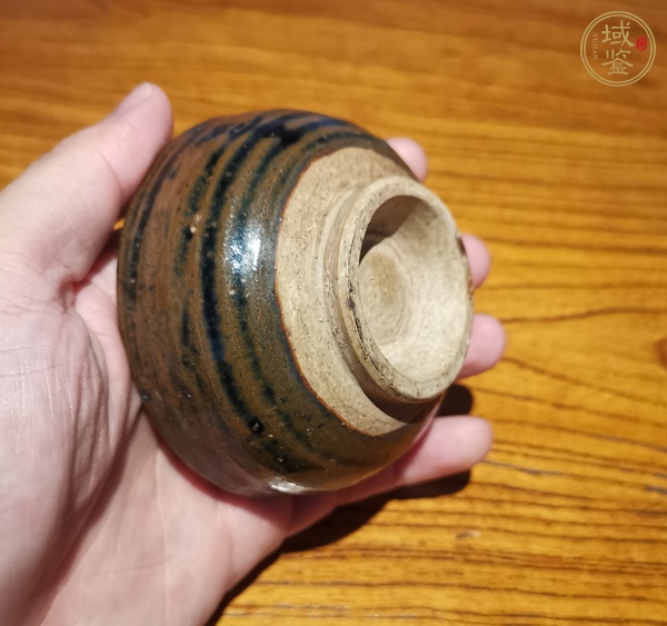 古玩陶瓷磁州窯鐵銹花茶盞真品鑒賞圖