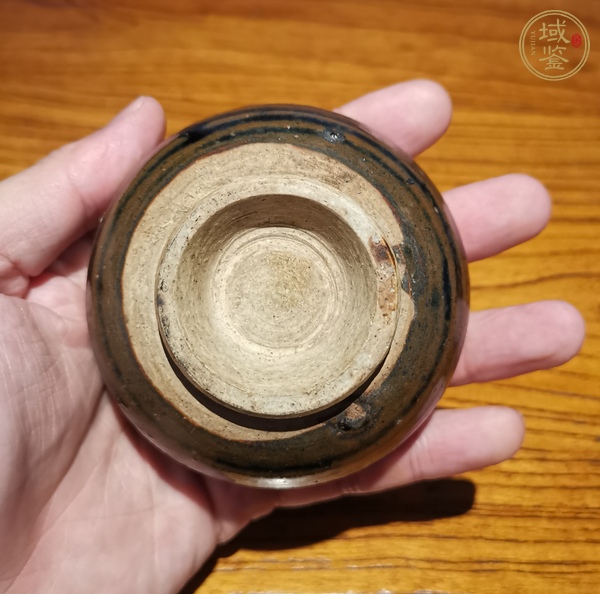 古玩陶瓷磁州窯鐵銹花茶盞真品鑒賞圖