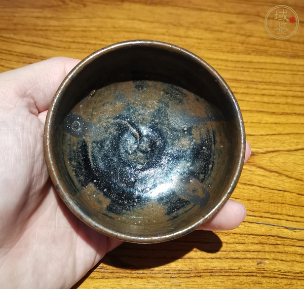 古玩陶瓷磁州窯鐵銹花茶盞真品鑒賞圖