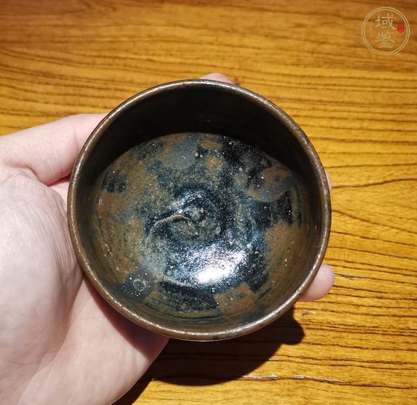 古玩陶瓷磁州窯鐵銹花茶盞真品鑒賞圖