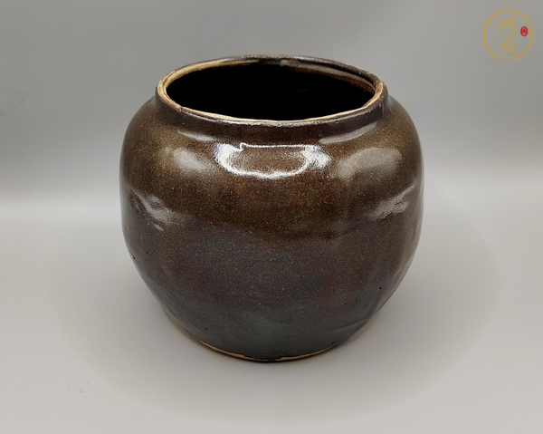 古玩陶瓷磁州窯茶葉末釉茶入真品鑒賞圖