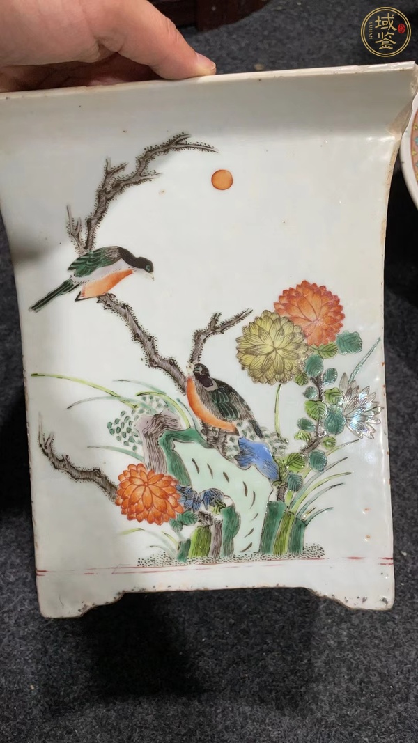 古玩陶瓷粉彩花盆真品鑒賞圖