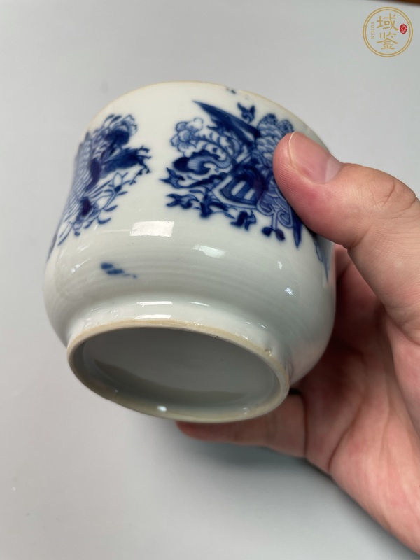 古玩陶瓷青花折枝花卉紋杯碟真品鑒賞圖