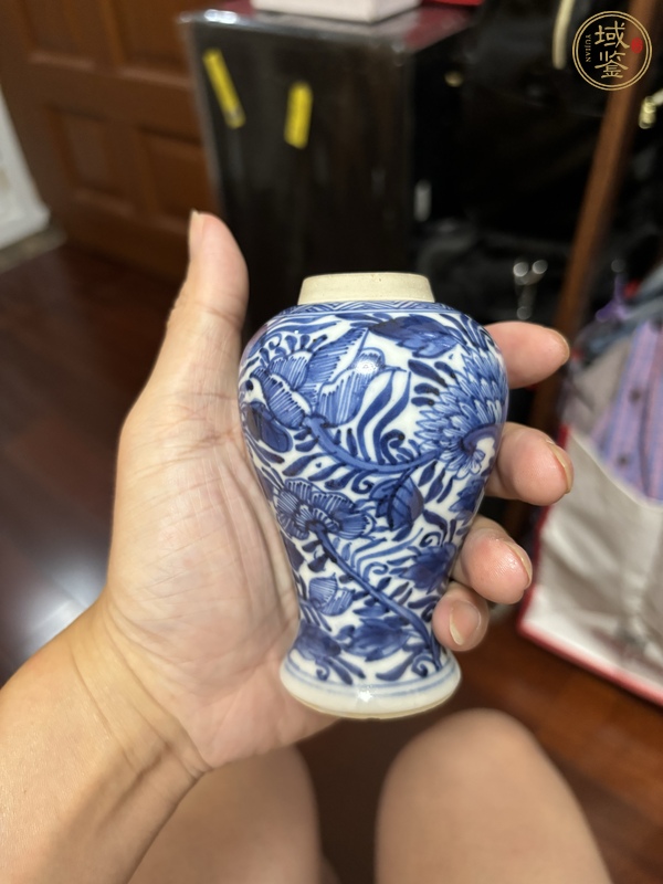 古玩陶瓷青花花卉雞腿瓶  真品鑒賞圖