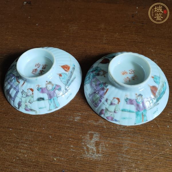 古玩陶瓷人物紋粉彩蓋子真品鑒賞圖