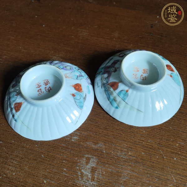 古玩陶瓷人物紋粉彩蓋子真品鑒賞圖