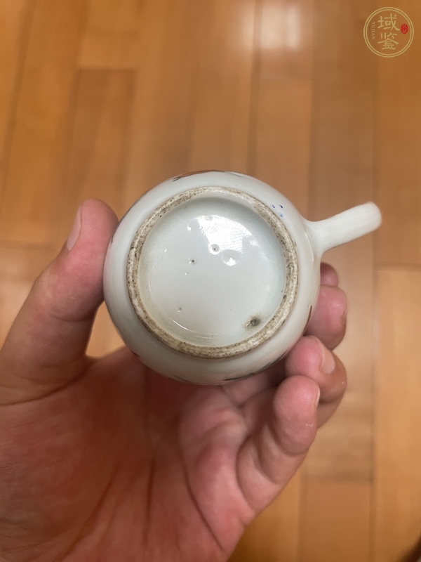 古玩陶瓷清雍正粉彩花卉紋把杯真品鑒賞圖