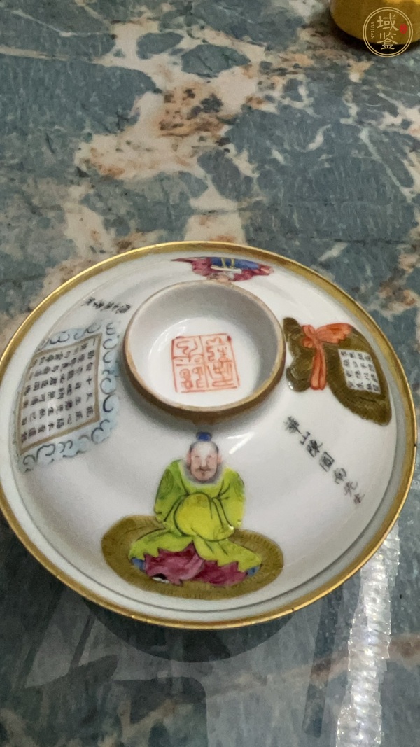 古玩陶瓷無雙譜蓋碗真品鑒賞圖