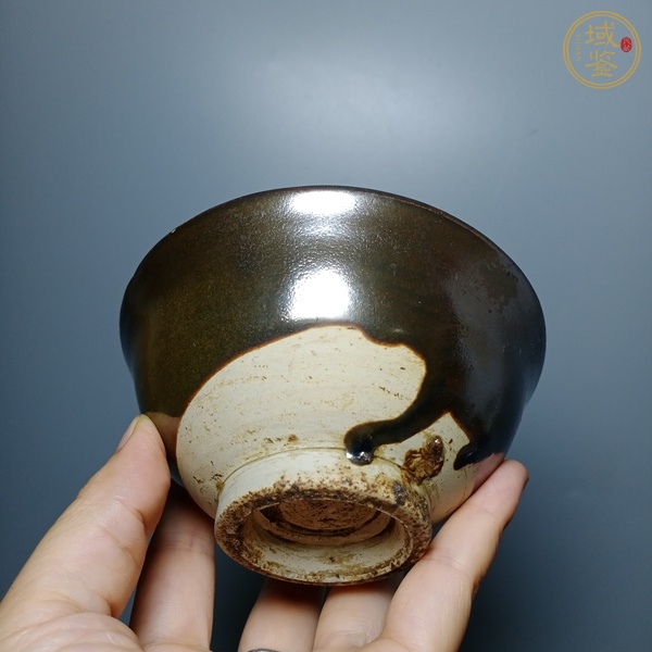 古玩陶瓷磁州窯褐釉茶碗真品鑒賞圖