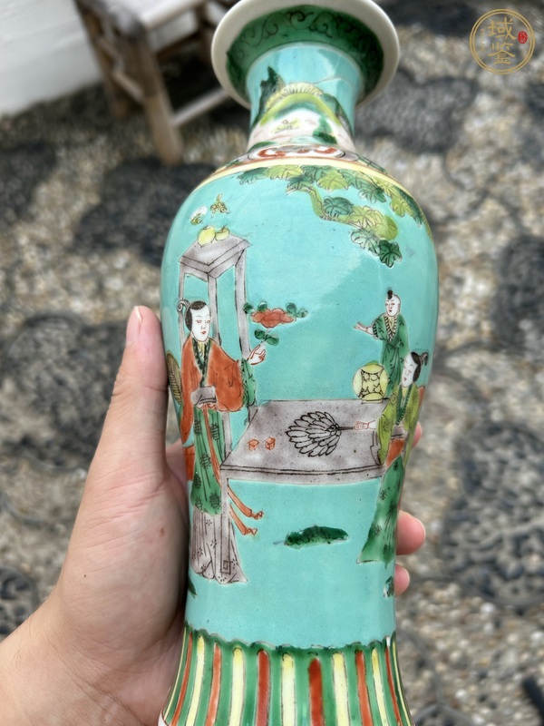 古玩陶瓷清光緒 五彩人物紋觀音瓶真品鑒賞圖