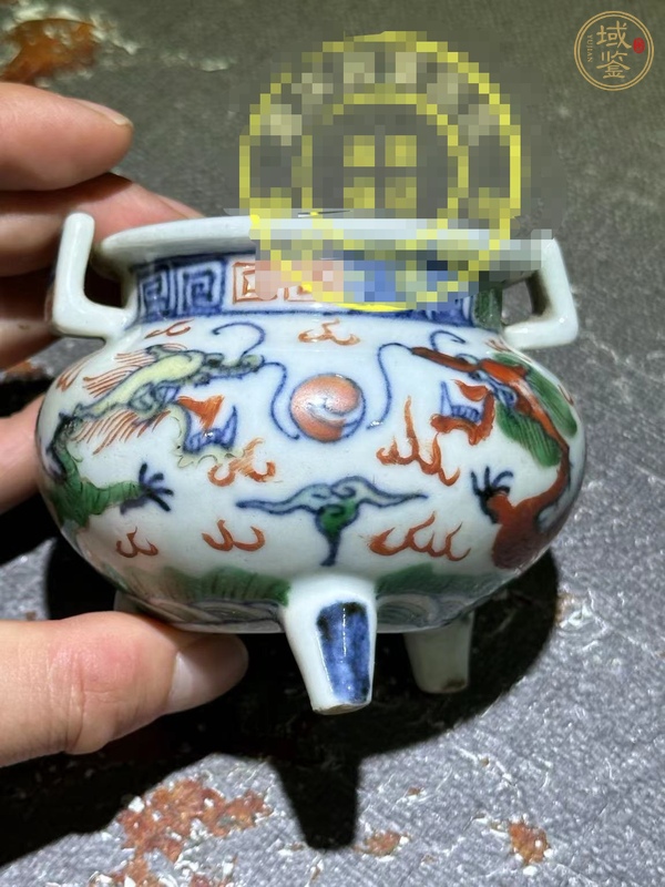 古玩陶瓷龍紋香爐真品鑒賞圖