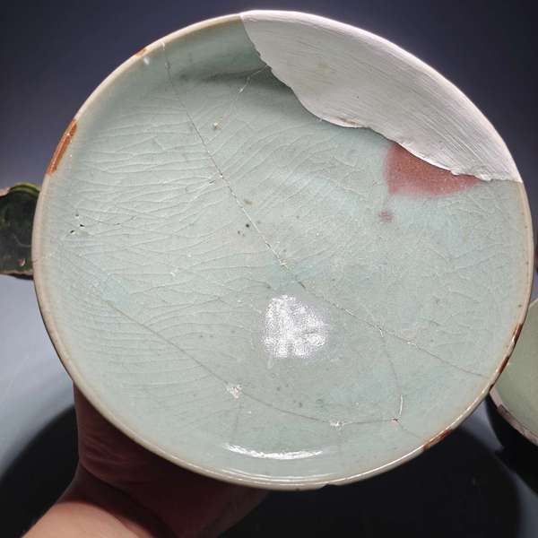 古玩陶瓷鈞窯天青釉紫斑大碗拍賣,當前價格3600元