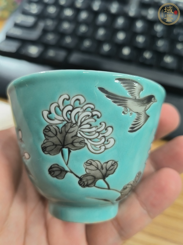 古玩陶瓷花鳥紋杯真品鑒賞圖