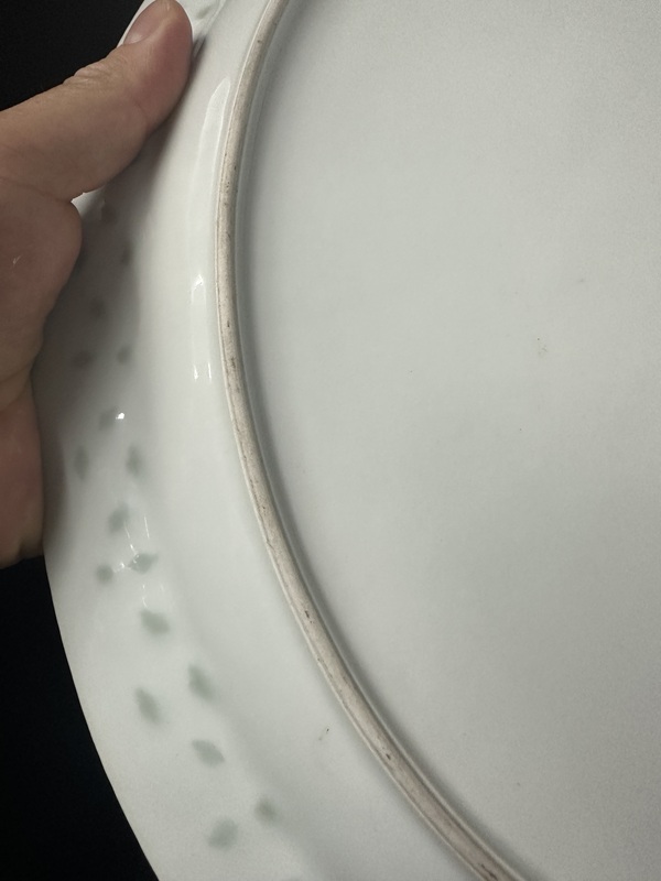 古玩陶瓷晚清官窯畫片五爪龍青花玲瓏龍紋大盤拍賣,當前價格2650元