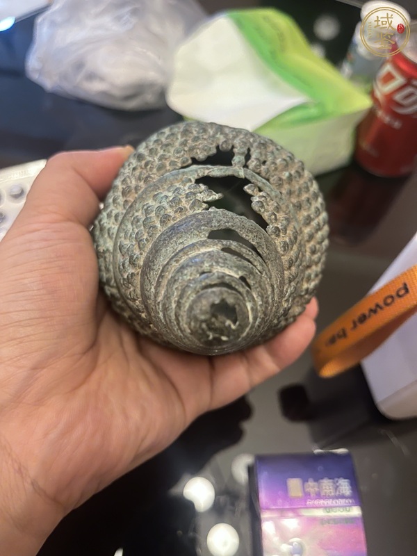 古玩銅器銅佛首真品鑒賞圖