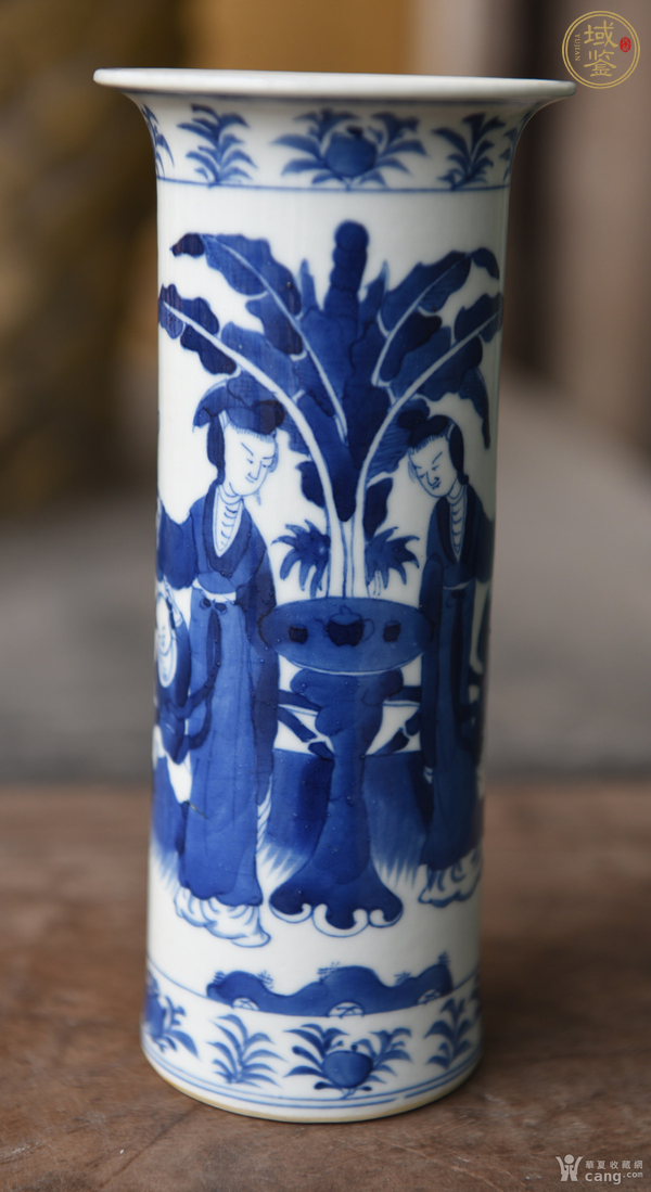 古玩陶瓷青花花觚真品鑒賞圖